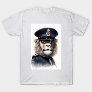 Lion In A Police Uniform T-Shirt